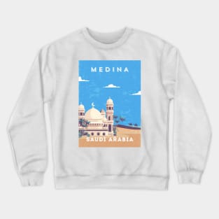 Medina, Saudi Arabia - Retro travel minimalist poster Crewneck Sweatshirt